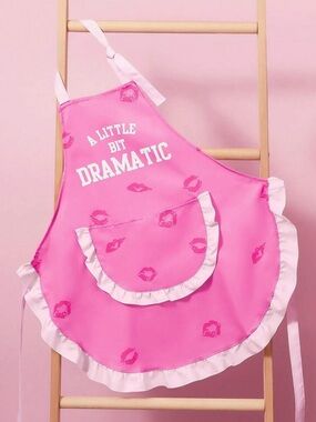 Pink "A Little Bit Dramatic" Apron with Ruffle Trim MEAN GIRLS